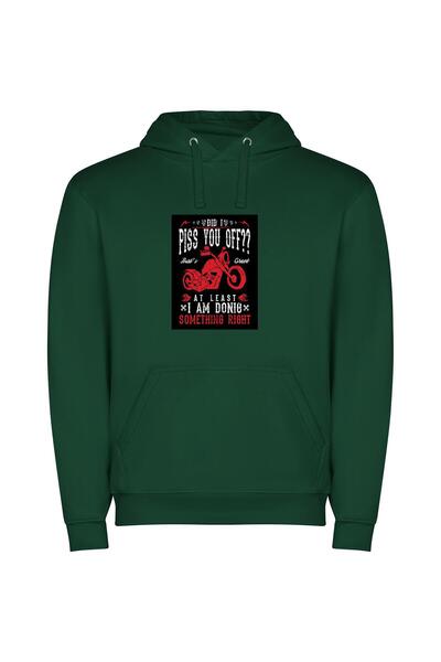 iLovePrints Fiery Motorcycle Obsession Φούτερ με κουκούλα σε χρώμα Πράσινο