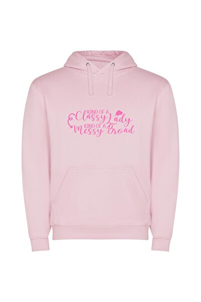 iLovePrints Elegant Chaos Unleashed Φούτερ με κουκούλα σε χρώμα Ροζ