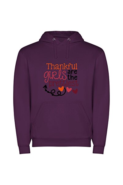 iLovePrints Charming Girls Only, Thanks! Φούτερ με κουκούλα σε χρώμα Μωβ