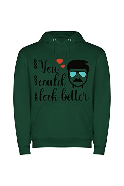 iLovePrints Dapper Stache & Sunglasses Φούτερ με κουκούλα σε χρώμα Πράσινο