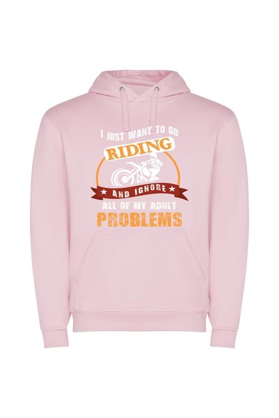 iLovePrints Trouble-Free Joyous Equine Ride Φούτερ με κουκούλα σε χρώμα Ροζ