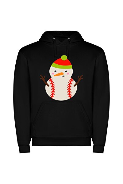iLovePrints Frosty's Festive Sports Icon Φούτερ με κουκούλα σε χρώμα Μαύρο