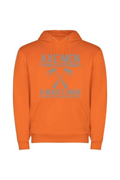 iLovePrints Masculine Strength Unleashed Φούτερ με κουκούλα σε χρώμα Πορτοκαλί