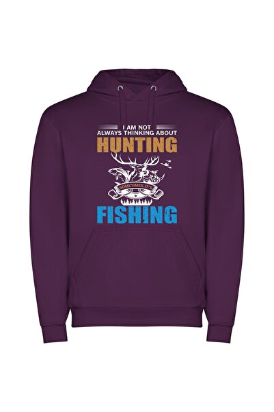 iLovePrints Fancy Outdoor Escape: Artful Hunts! Φούτερ με κουκούλα σε χρώμα Μωβ