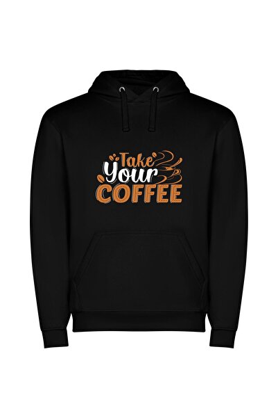 iLovePrints Steaming Cup of Indulgence Φούτερ με κουκούλα σε χρώμα Μαύρο
