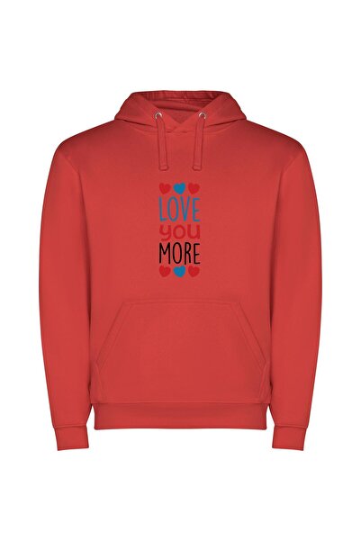 iLovePrints Love's Infinite Reflections Φούτερ με κουκούλα σε χρώμα Κόκκινο