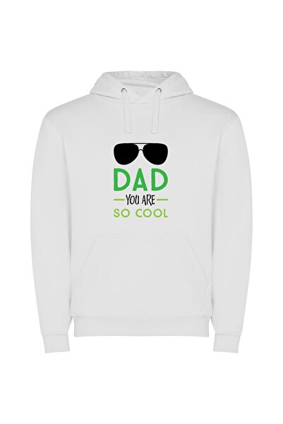 iLovePrints Daddy Cool Vibes Φούτερ με κουκούλα σε χρώμα Λευκό