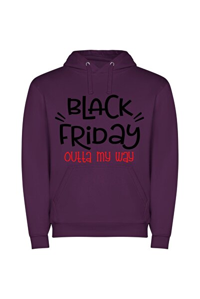 iLovePrints Fierce Black Friday Fashion Φούτερ με κουκούλα σε χρώμα Μωβ