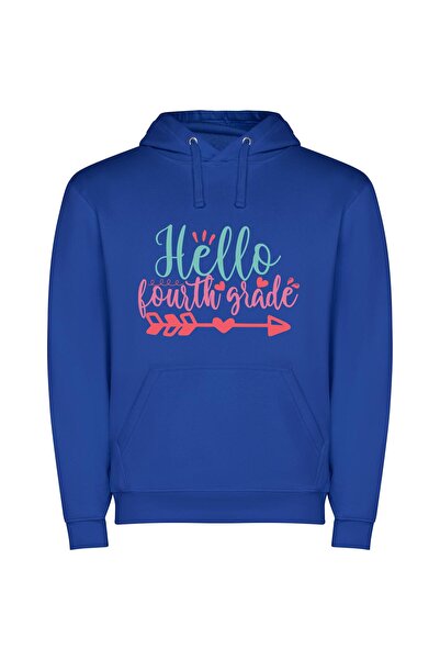 iLovePrints Vibrant Grade Greetings Φούτερ με κουκούλα σε χρώμα Μπλε