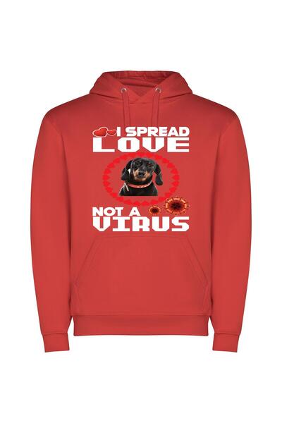 iLovePrints Dashing Dachshund Delight Φούτερ με κουκούλα σε χρώμα Κόκκινο