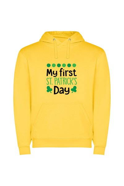 iLovePrints Lucky First St Pat's! Φούτερ με κουκούλα σε χρώμα Κίτρινο