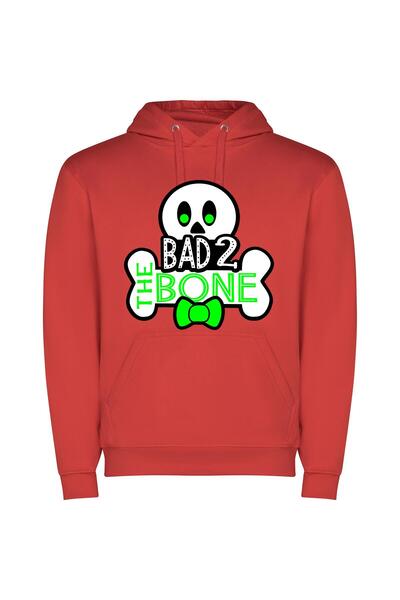 iLovePrints Bow-tied Badass Skull Φούτερ με κουκούλα σε χρώμα Κόκκινο