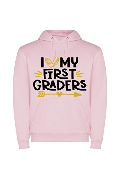 iLovePrints Cherished First Grade Bonds Φούτερ με κουκούλα σε χρώμα Ροζ