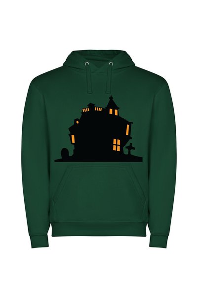 iLovePrints Eerie Manor Estate Φούτερ με κουκούλα σε χρώμα Πράσινο