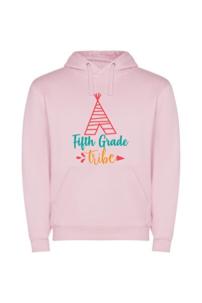 iLovePrints Vibrant Fifth Grade Tribe Φούτερ με κουκούλα σε χρώμα Ροζ