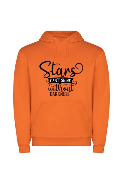 iLovePrints Dazzling Darkened Starlight Φούτερ με κουκούλα σε χρώμα Πορτοκαλί