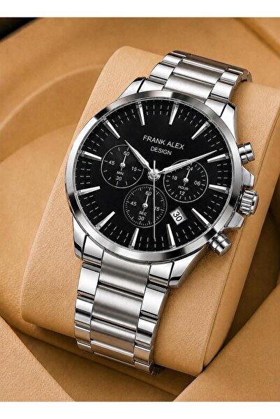 Frank Alex Men's Wristwatch with Steel Strap with 2 Years Warranty for Groom ...