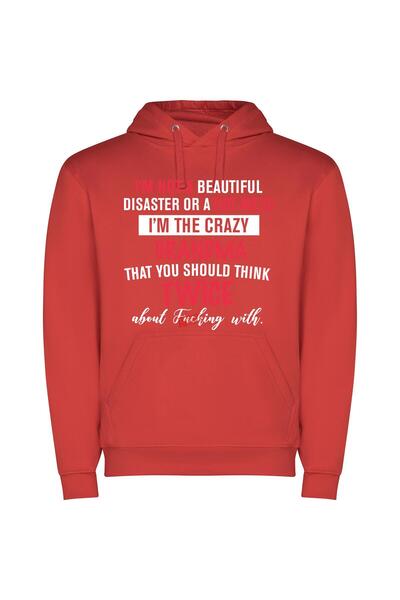 iLovePrints Grandma's Hot Double Trouble Φούτερ με κουκούλα σε χρώμα Κόκκινο