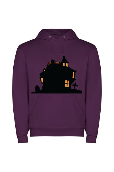 iLovePrints Eerie Manor Estate Φούτερ με κουκούλα σε χρώμα Μωβ