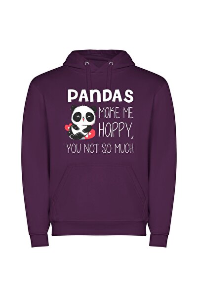iLovePrints Panda Skater Chic Φούτερ με κουκούλα σε χρώμα Μωβ