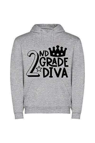 iLovePrints Grade 2B: Timeless Elegance Φούτερ με κουκούλα σε χρώμα Γκρι