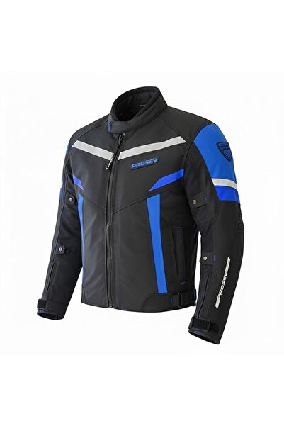 Prosev CE2150 4 Mevsim Motosiklet Montu Siyah-Mavi Motorcu Mont