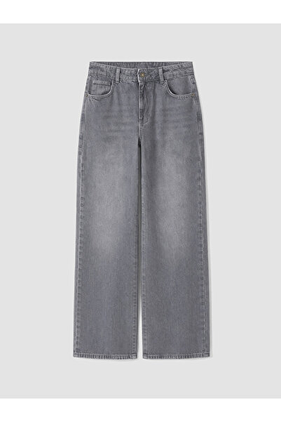 LC Waikiki Gray Straight Fit Women's Jean Trousers