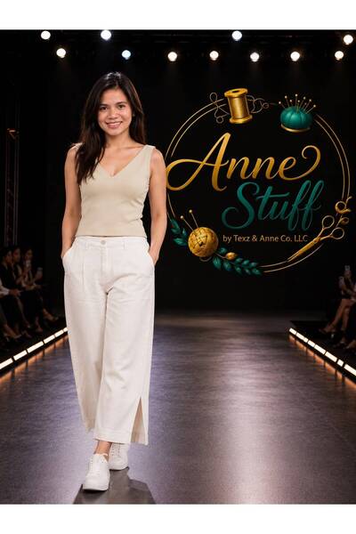 ANNESTUFF Premium Soft Denim Palazzo Pants with Slit