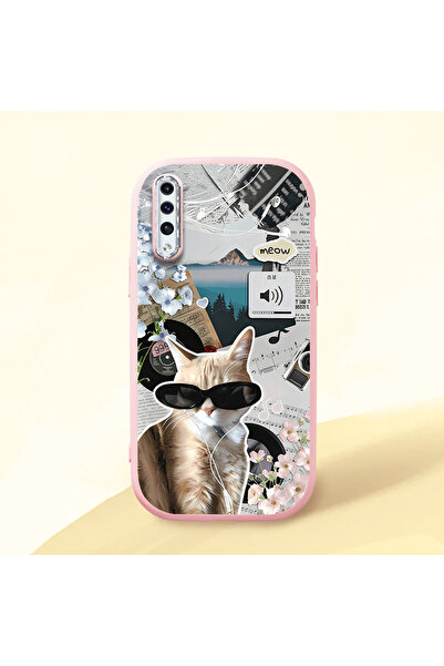 SLIMFELT Samsung Galaxy A50/A50S/A30S Uyumlu Retro etiket tarzı kedi köpek kı...