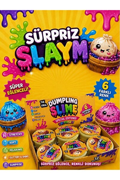 Genel Markalar Slime Çin Mantısı Şeklinde Renkli Slime Oyuncağı - Slime Oyun Jeli - Eğitici ve Öğretici Oyun Jeli