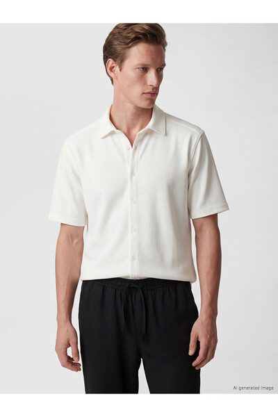 LC Waikiki Özmarka New Season White Regular Fit Men's Shirt