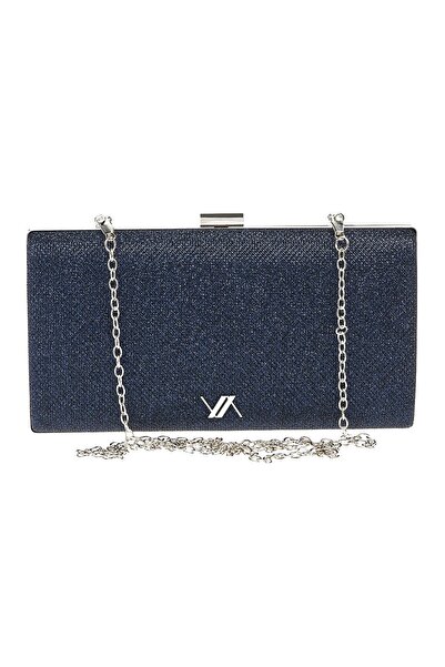 VERDE Γυναικεία βραδινή τσάντα clutch 01-1681 μπλε