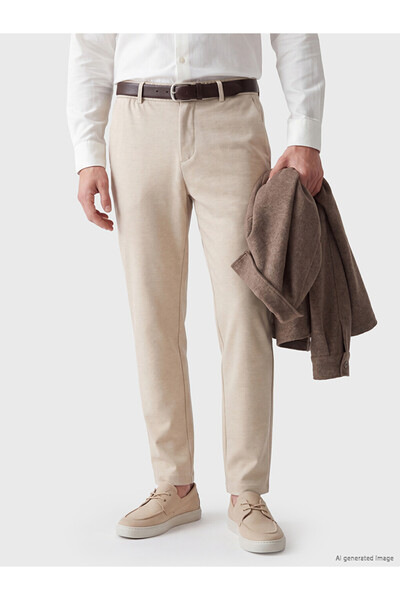LC Waikiki Vizyon New Season Beige Regular Fit Men's Trousers