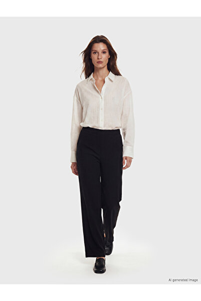 LC Waikiki Lcw Modest Black Women's Pants with Elastic Waist