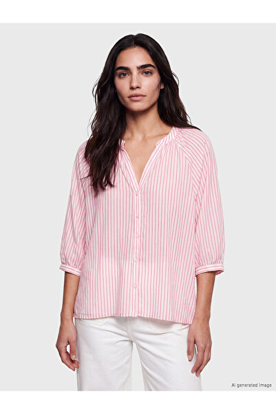 LC Waikiki Uzg Store's Exclusive Roba Collar Striped Gathered Blouse for Styl...