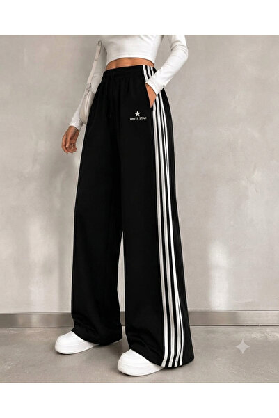 DENİKK TREND YUMUŞAK DOKULU OYSHO KUMAŞ 4 ŞERİTLİ PALAZZO EŞOFMAN-Trendy Oysh...