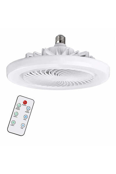 hey Ventilator de tavan cu LED și telecomandă E 27 – Bec ventilator 2-în-1, 3...