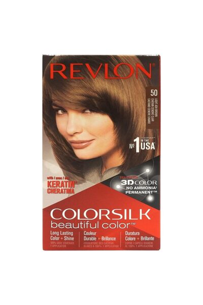 Revlon Hair Dye, Color Silk, 50 Light Ash Brown