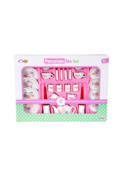 Sunman 29 Piece Porcelain Toy Tea Set Pink