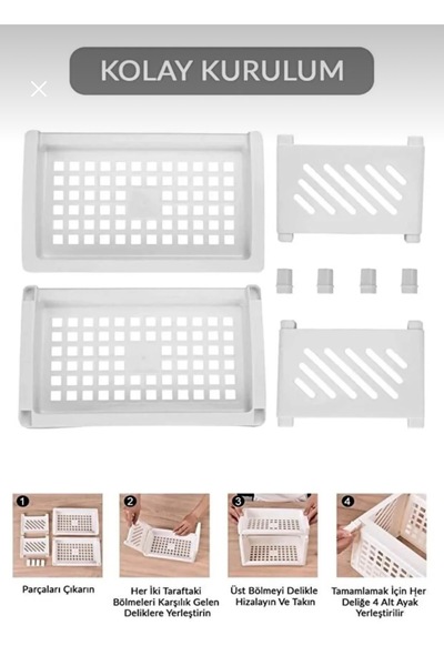 MİMOZA PARK 2 Katlı Çok Amaçlı Düzenleyici Raf Baharatlık Mutfak Banyo Tezgah Üstü Organizer 24,5x15x15 cm