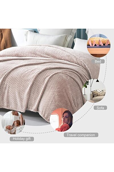 Exclusivo Mezcla Celadon Fleece Throw Blanket for Couch and Bed, 50x70 Inches...