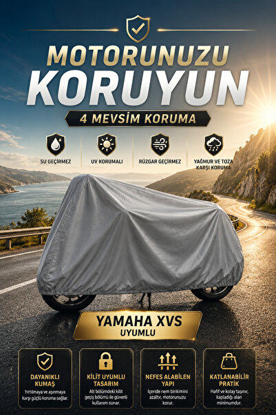 PJ & Me Yamaha Xvs Compatible Motorcycle Cover Waterproof Uv Protected 4 Seas...