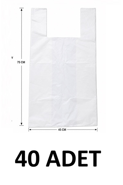 MTKardeşler 40 Pieces of 45X75 cm Thick Durable White Bags, Goods Transport B...