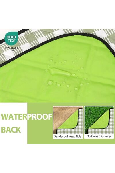 ZAZE Extra Large Picnic Outdoor Blanket, 80''x80'' Waterproof Foldable Blanke...