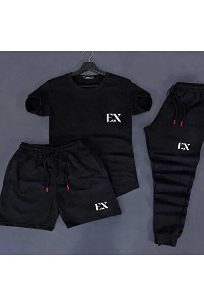 CLOTHES33 تي شيرت وشورت رياضي، طقم من 3 قطع، رقيق، صيفي، مقاوم للعرق، مطبوع، ...