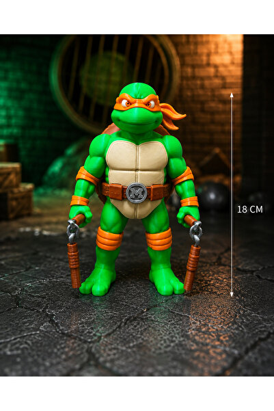 VRDCHLOE 18 CM Ninja Kaplumbağalar Michelangelo Figürü - 3D Baskı Koleksiyonl...