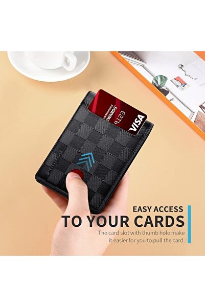 Runbox محفظة رجالية نحيفة مع مشبك نقود ومانع لسرقة البيانات RFID، محفظة أمامي...