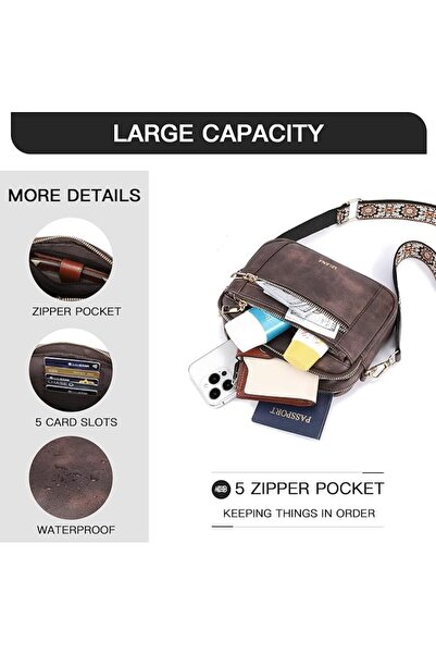 Telena Small Crossbody Bags for Women Vegan Leather Crossbody Purse | with Ad...