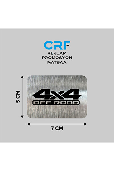 CRF Reklam 4x4 Offroad Logolu Metal Etiket 5x7 cm Arkası Yapışkanlı