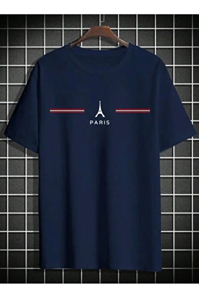 NIGRUM PARDUS Plus Size Paris Printed 100% Cotton Round Neck Oversize Men's T...